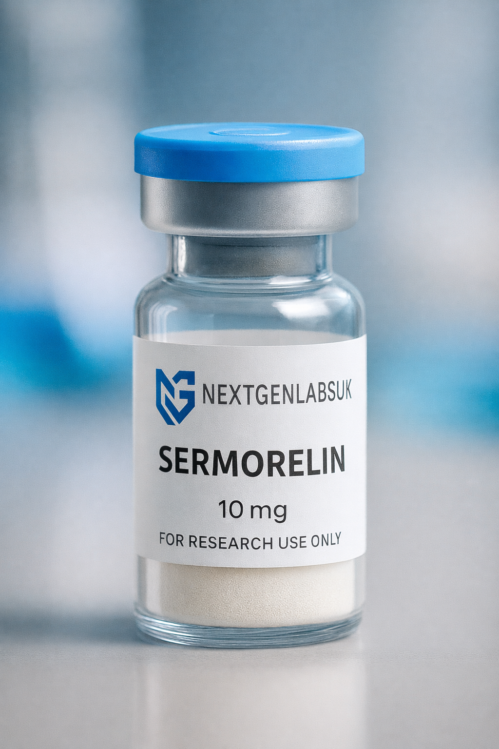 Sermorelin 10mg research peptide vial – lyophilised powder